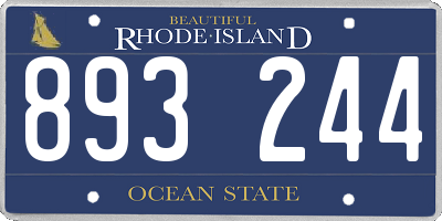 RI license plate 893244