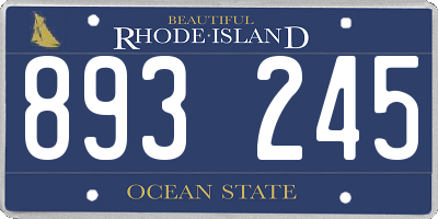 RI license plate 893245
