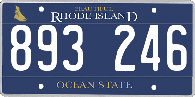 RI license plate 893246
