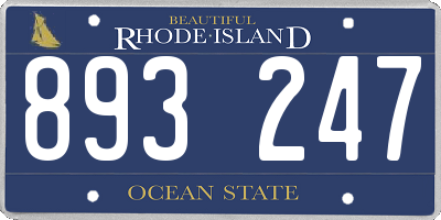 RI license plate 893247