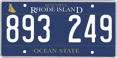 RI license plate 893249