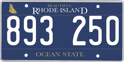 RI license plate 893250