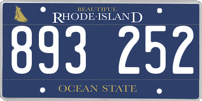 RI license plate 893252