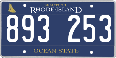 RI license plate 893253