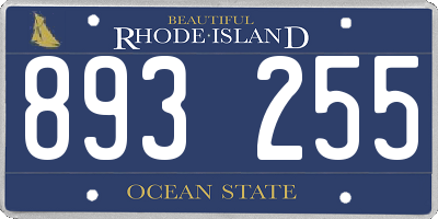 RI license plate 893255
