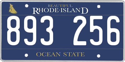 RI license plate 893256