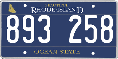 RI license plate 893258