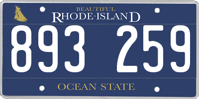 RI license plate 893259