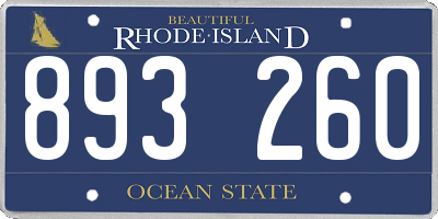 RI license plate 893260