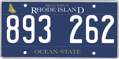 RI license plate 893262