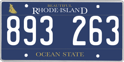 RI license plate 893263