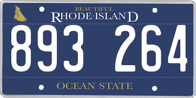 RI license plate 893264