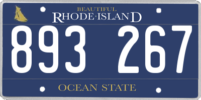 RI license plate 893267