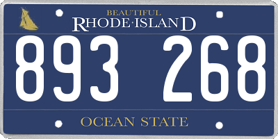 RI license plate 893268