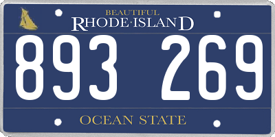 RI license plate 893269