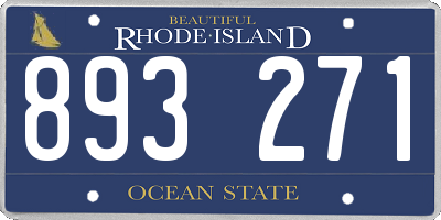 RI license plate 893271