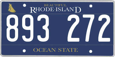 RI license plate 893272