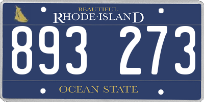 RI license plate 893273