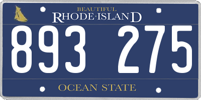 RI license plate 893275