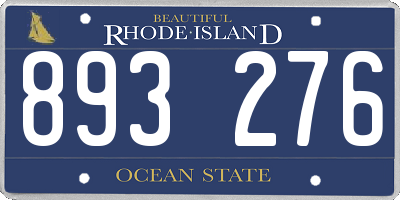 RI license plate 893276
