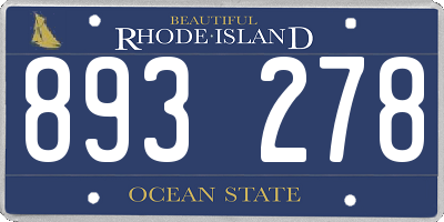 RI license plate 893278