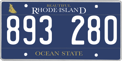 RI license plate 893280