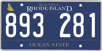 RI license plate 893281
