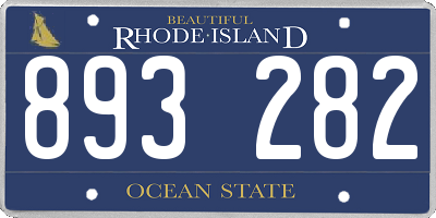 RI license plate 893282