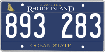 RI license plate 893283
