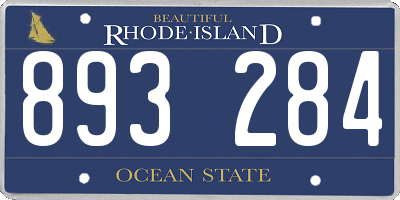 RI license plate 893284