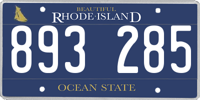 RI license plate 893285
