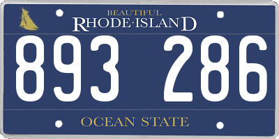 RI license plate 893286