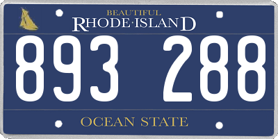 RI license plate 893288
