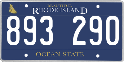 RI license plate 893290