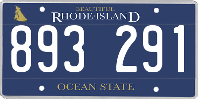 RI license plate 893291