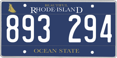 RI license plate 893294