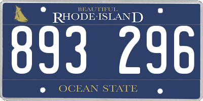 RI license plate 893296