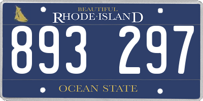 RI license plate 893297