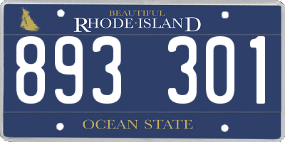 RI license plate 893301