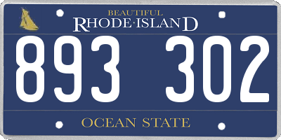 RI license plate 893302