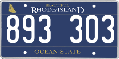 RI license plate 893303