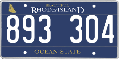 RI license plate 893304