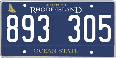 RI license plate 893305