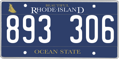 RI license plate 893306