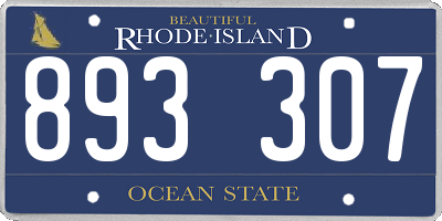 RI license plate 893307