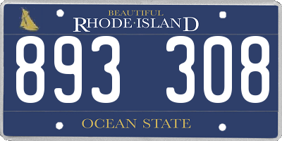 RI license plate 893308