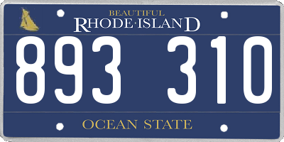 RI license plate 893310