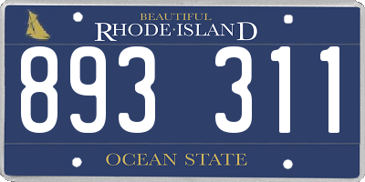 RI license plate 893311