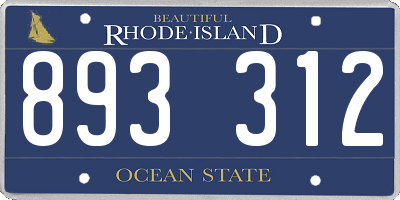 RI license plate 893312