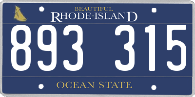 RI license plate 893315